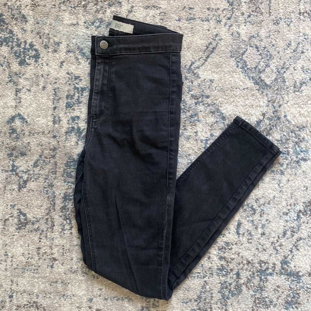 Topshop Moto Joni high waisted black skinny jeans